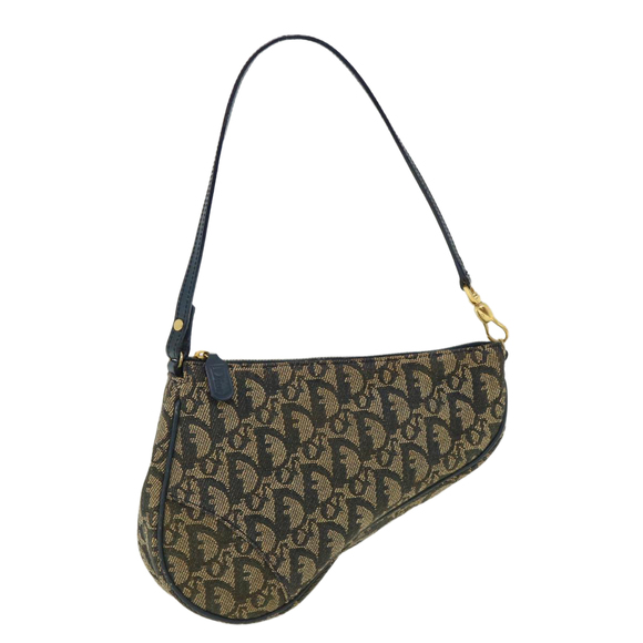 Christian Dior Handbags - Christian Dior Trotter Canvas Saddle Pouch Pouch Blue Auth 35645
